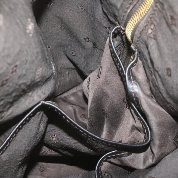 LOUIS VUITTON V line Shoulder Bag fur Black LV Auth th1021 - Picture 13 of 16